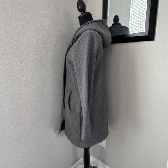 JAMES PERSE Gray Cotton Double Breasted Hooded Peacoat Jacket 4 - Picture 5 of 12